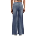 thumbnail image 3 of High Waist Women Stretchy Wide Leg Jeans Casual Pull on Denim Pants, 3 of 5