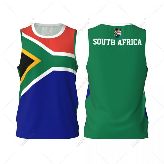South Africa Flag Men Basketball Sports Jersey Running Fitness Multifunction Sleeveless tshirt Exclusive Custom Name Nunber