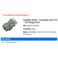 thumbnail image 2 of Headlight Switch - Compatible with 1979 - 1993 Dodge D150 1980 1981 1982 1983 1984 1985 1986 1987 1988 1989 1990 1991 1992, 2 of 2