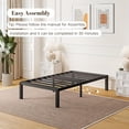 thumbnail image 3 of 12 Inch Heavy-Duty Metal Bed Frame, Upgraded Thickened Fan-Shaped Legs, 1500LBS Capacity, Underbed Storage, Twin/Full/Queen/King/Cal King, Easy Assembly, Black, Sturdy Classic Design, 3 of 10
