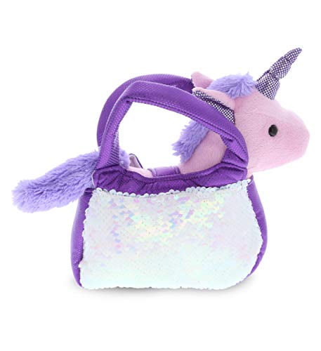 DolliBu Purple Unicorn Plush Reversible Sequin Pet Carrier Handbag ...