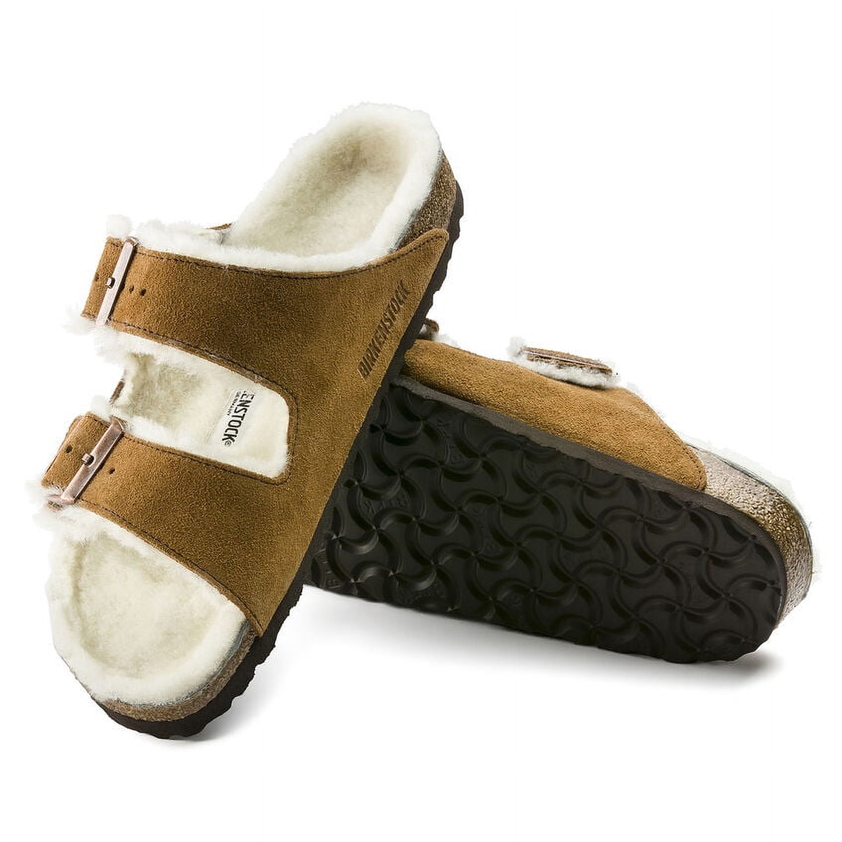 BIRKENSTOCK Unisex Arizona Shearling Mink Suede/Natural Shearling - 1001128
