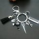 thumbnail image 4 of LLavero de borla con abalorio de estilo A-Z, joyería Retro, Mini tijeras de peluquería, secador de pelo, peine, regalo, 4 of 4