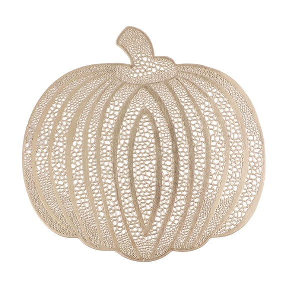 Pumpkin Placemats Thanksgiving Harvest Placemats Fall Placemats Heat-Resistant Absorbent Hollowed Tableware Mat for Thanksgiving, Halloween, Party and Wedding Table Decorations