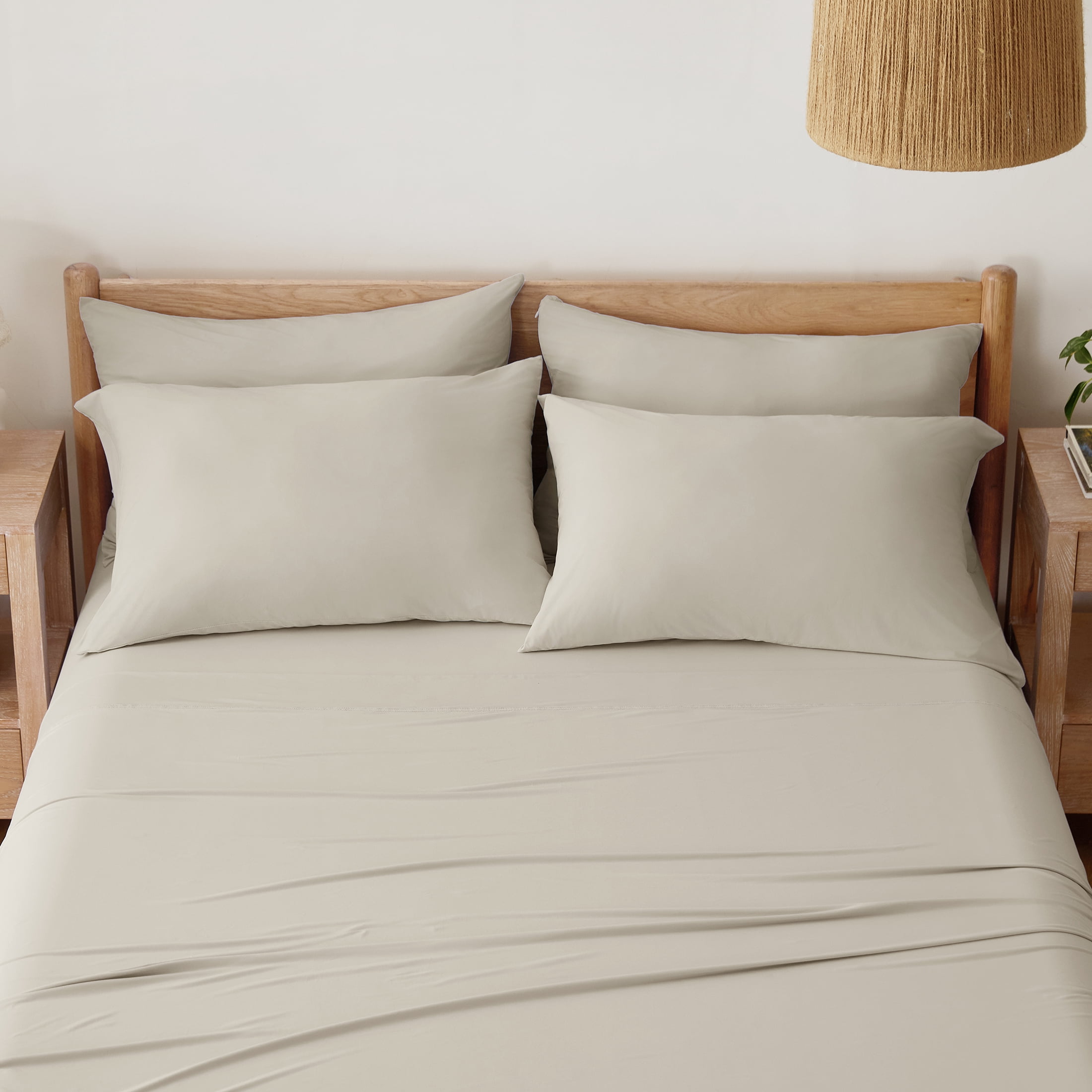 Breescape Essentials 4-Piece  B-Cool Cooling Bed Sheets Set, Taupe, Queen