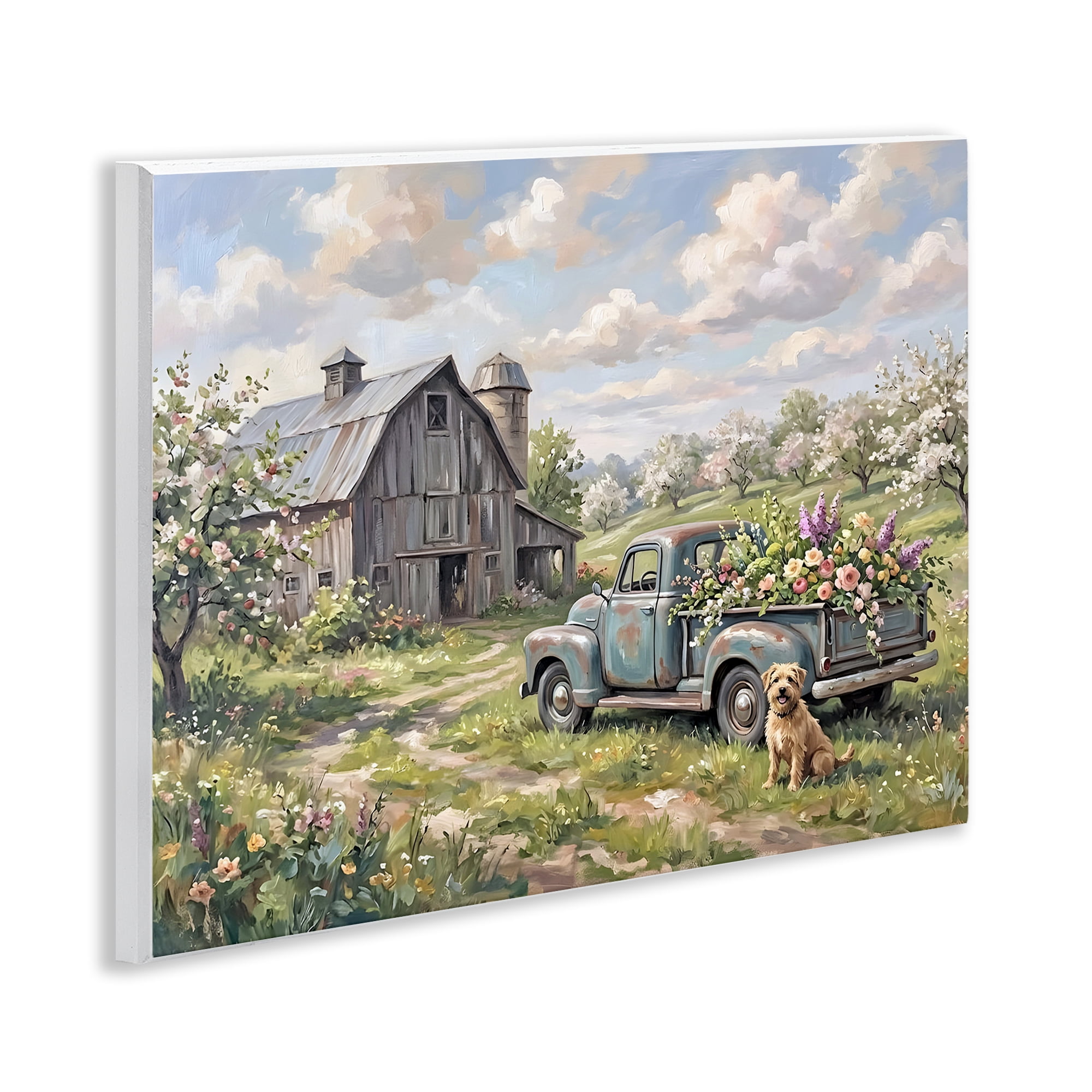 Stupell Industries Proud Dog by Truckload of Flowers Wall Plaque Art, design by Tabz Jones