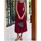 thumbnail image 5 of Vestido BTFBM para mujer 2025, casual, sin mangas, midi, color vino, 5 of 9