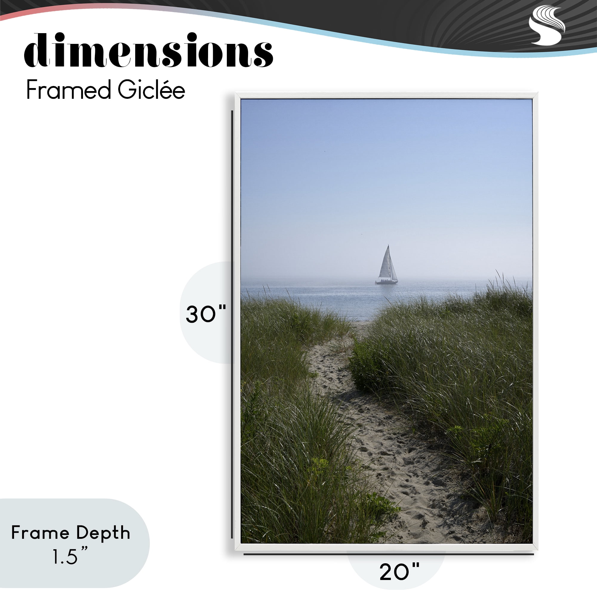 Stupell Industries Path to Morning Sail White Framed Giclee Art, design by JLM Photographs