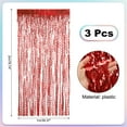 thumbnail image 2 of 3 Pack Party Backdrop Decoration, 1mx2m Tinsel Streamer Foil Fringe Curtain Streamers for Parties Backdrop Decoration Christmas Wedding Birthday Photo Booth, Red, 2 of 6
