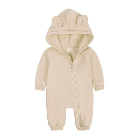 

Frostluinai Savings Clearance 2023! Newborn Baby Onesie Pajamas Warmer Snowsuit Cotton Fleece Hooded Romper Jumpsuit for Baby Girls Boys