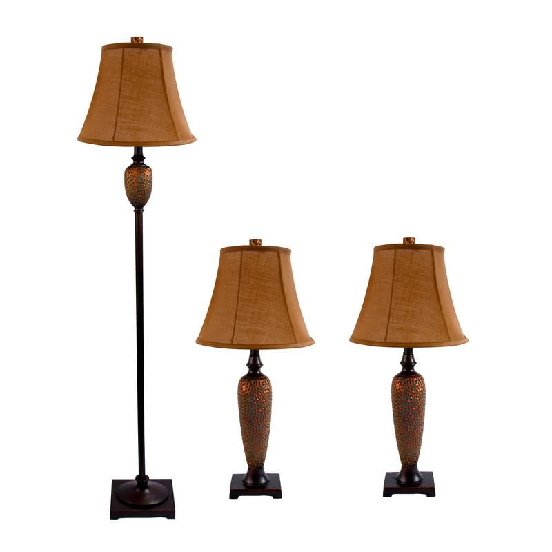 19"H Mestar Decor® Traditional Dark Goldenrod Floral Table Lamp Set of 2 Lamps 