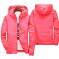 thumbnail image 2 of Sewkxo Mens Windbreaker Jackets Packable Waterproof Zipper Long Sleeve Hooded Travel Lightweight Coats,Pink L, 2 of 3
