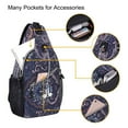 thumbnail image 6 of Mosiso Sling Backpack Outdoor Causal Daypacks Pattern Rope Crossbody Shoulder Bag For Travel Hiking, Navy Blue Base Totem Texture, 6 of 6