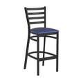 thumbnail image 2 of Flash Furniture Black Ladder Back Metal Restaurant Barstool - Blue Vinyl Seat, 2 of 10