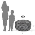 thumbnail image 4 of Damask Grey Pouf Cover with Zipper, Continuous Floral Victorian Pattern Grid on Stripes, Soft Decorative Fabric Unstuffed Case, 30" W X 17.3" L, Pale Taupe Dimgray, by Ambesonne, 4 of 5