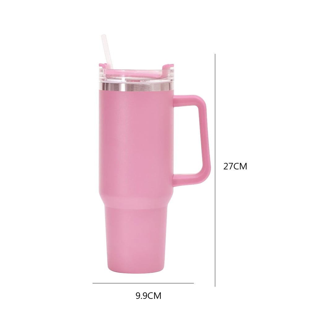 40 oz 5PCSWihte Tumbler with Handle and Straw Lid, Double Wall