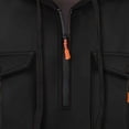 thumbnail image 6 of Mens Pullover Hoodie Fleece Sweatshirt Chest Zip Pockets Kangaroo Pocket Casual Hooded Top, 6 of 8