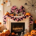 thumbnail image 5 of Chmadoxn Pastel Halloween Decor Pink & Purple Artificial Maple Leaf Garland, 66.9" Faux Hanging Vine Foliage for Fireplace Mantel Table Centerpiece Indoor Home Decoration, 5 of 9