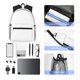 thumbnail image 4 of Disketp White Mochila Ligera Clásica con Múltiples Bolsillos, Mochila Casual para Hombre y Mujer, Ideal para Escuela, Trabajo y Viajes, 4 of 6