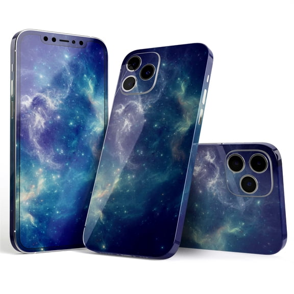 DesignSkinz Subtle Blue and Green Nebula Full-Body Skin Decal Wrap Cover for iPhone 16