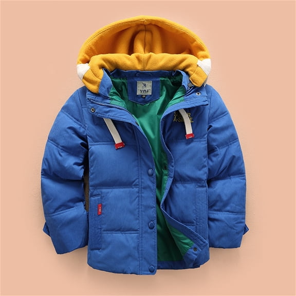 dmqupv Toddler Boy Winter Coat 4t Toddler Kids Baby Boys Girls Winter Warm Long Sleeve Coats for Toddler Boys 5t Outerwear Blue 5-6 Years