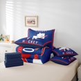 thumbnail image 6 of Homewish Hockey City 7pcs Bedding Comforter Set,Ball Game Lover Queen Bedding Sets,Red Blue White Queen Sheet Sets For Kids Boys,Super Cozy Room Decorative Reversible, 6 of 8
