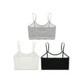 thumbnail image 4 of Xnihocha 3Pcs/Set Kids Girls Ribbed Bra Vest Spaghetti Straps Crop Top Solid Color Camisole Underwear Black&White&Grey L, 4 of 5
