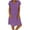 Purple, variant on ICHUANYI Womens Fashion Loose V Neck Solid Dress Short Sleeve Cotton Linen Dress Spring Summer New Trending 2024