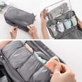 thumbnail image 4 of Bolsa de viaje multifunción para organizar ropa interior, bolsa de almacenamiento portátil para sujetadores, calcetines, lencería, cubo, neceser, gris, 4 of 5
