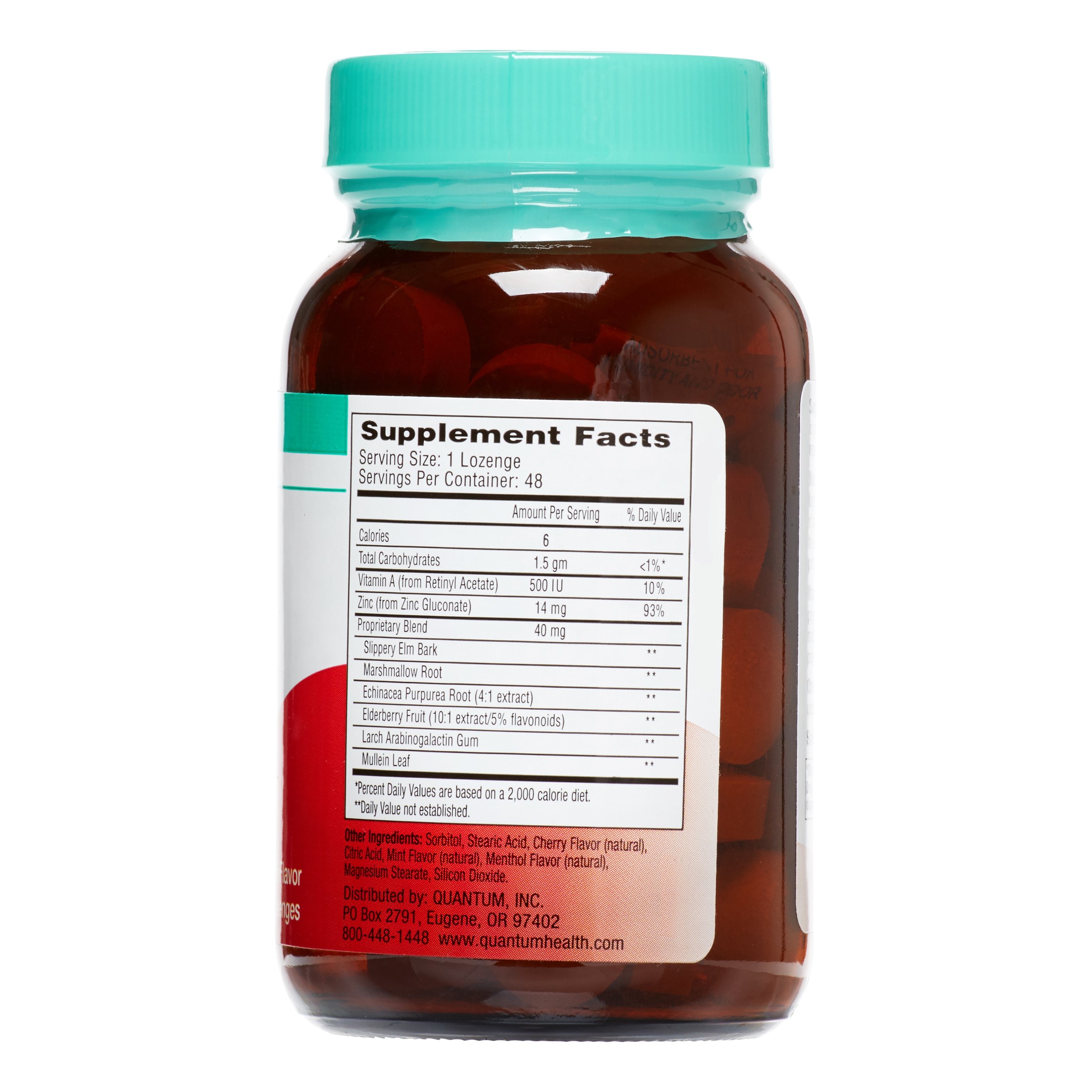 Quantum Health Thera Zinc Lozenges, Echinacea, 48 Ct