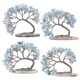 thumbnail image 2 of Árbol de dinero de cristal coloreado hecho a mano para la buena suerte, salud y riqueza, figura de bonsái en losa de ágata natural, 2 of 3