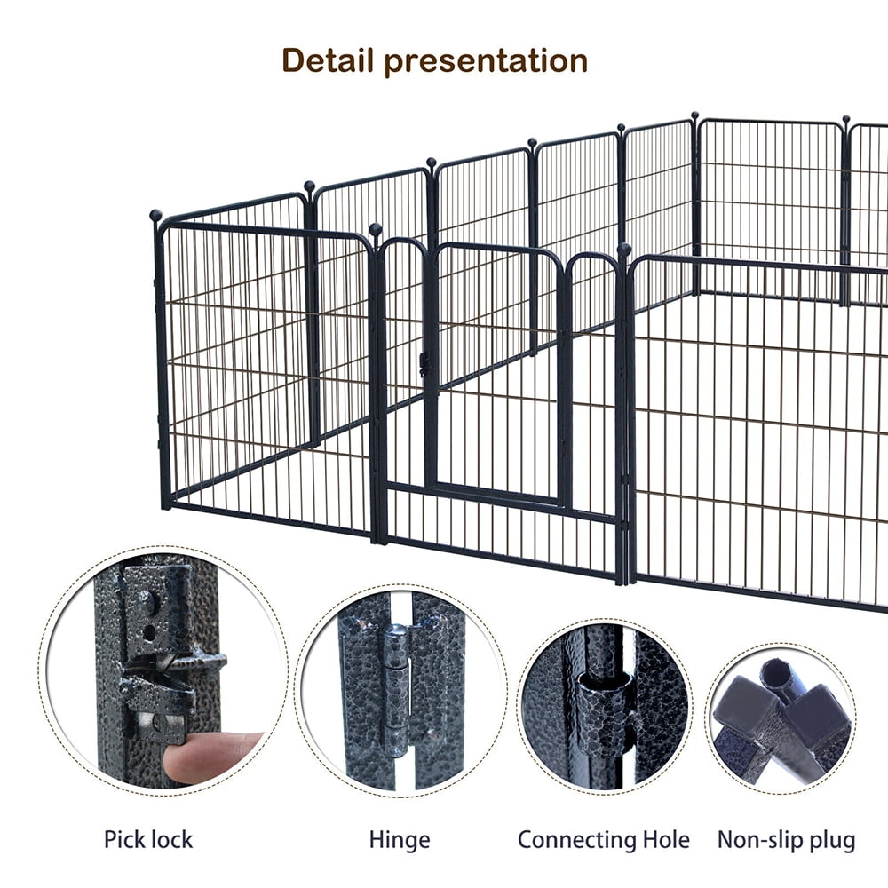 Dog Playpen,32"16 Panels Portable Exercise Fence Heavy Duty Metal Pet Playpen Indoor Outdoor Pet Playpen for Small Medium Large Dogs - RV Camping Pen  (16 Panels, 32 inch)