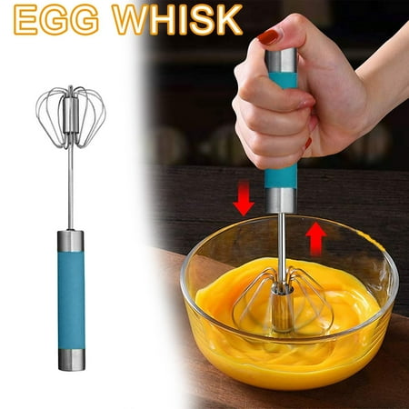 

absuyy The Whisk Deals- Stainless Steel Whisk Hand Push Rotary Whisk Semi-automatic Mixer Stirrer