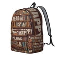 thumbnail image 5 of Book Lover School Backpack with Reading Themed Design, Bookshelf Bookcase Wall and Bookmark Print, Born to Read Daypack, 5 of 5