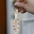 thumbnail image 4 of Exquisite Hand Woven Flower Chain Keychain Wristlet Bracelet Lanyard for Mobile Phone High End Decorative Weave Keyring Holder Accessory, 4 of 6