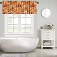thumbnail image 5 of Boho Floral Window Valance, Vintage 70s Hippie Bright Orange Flowers Groovy Print Blackout Valance for Boys Girls Room Living Room Kitchen Cafe, 54x18in, 5 of 6
