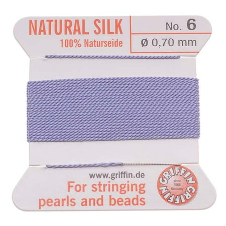Purple Silk Cord - Griffin Silk Beading Cord & Needle Sz 6 Purple Lilac