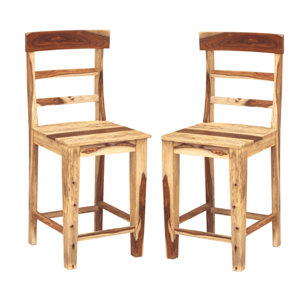 Dual Tone Rustic Farmhouse Counter Height Chairs Set of 2 - Walmart.com