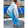 thumbnail image 3 of Women Beach Cover Ups Dress One Shoulder Irregular Robes Holiday, 3 of 8