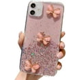 thumbnail image 1 of Crystal Glitter Mobile Phone Case Compatible with iPhone 12 Pro Max Case Transparent Diamond Butterfly Soft TPU Silicone and PC Bumper Protective Case with Crystal Chain Shockproof Case Cover, 1 of 5