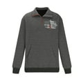 thumbnail image 3 of WREESH Men's Pullover Casual Patchwork Pullover Fashion Long Sleeve Stand Collar Zipper Shirt Gray, 3 of 4