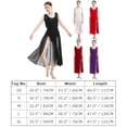 thumbnail image 7 of IDOPIP Women Lyrical Modern Contemporary Dance Costume Leotard V-Neck Backless Split Tulle Skirt Flowy Overlay Dress M White, 7 of 7