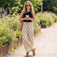 thumbnail image 5 of Resicozy Womens Lace Trim Wide Leg Pants 2026 Summer Cropped Lace-Hem Pants Casual Polka Dot Pant with Pockets Khaki 2XL, 5 of 6