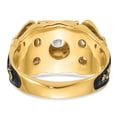 thumbnail image 5 of 14k Two-tone Men's Polished and Textured with Black Enamel and AA Quality Diamond Masonic Ring Y4049AA, 5 of 7