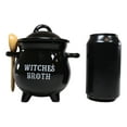 thumbnail image 3 of Ebros Ceramic Wicca Black Cauldron Dipping Condiment Bowl Mug W/ Broom Spoon, 3 of 6