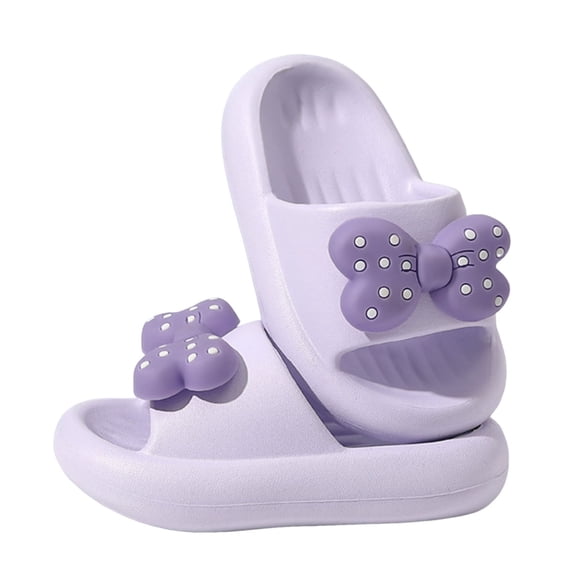 BOOMNY Toddler Boys Girls Slippers Bowknot Anti Slip Open Toe Summer Slippers Slip On For Outdoor Beach Pool Shower