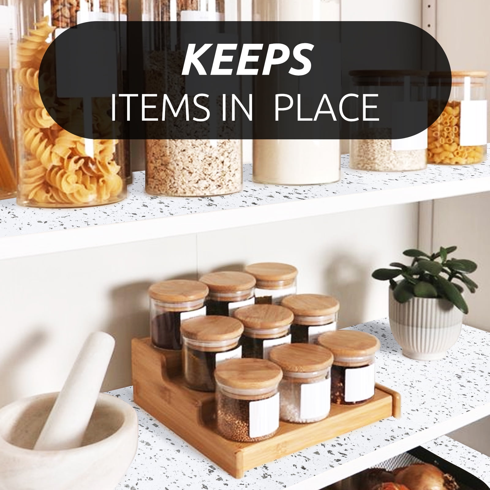 RAY STAR White Shelf Cabinet Liner, 18inx4FT Drawer Liners Non-Adhesive Non Slip Shelving Liner for Kitchen Cabinets