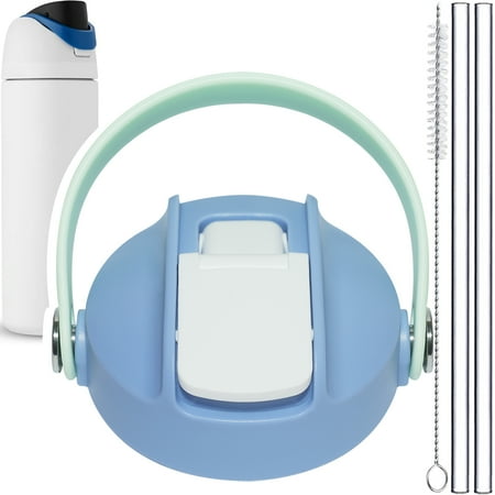 

Straw Lid for Owala Freesip 24 oz 32oz 40 oz Replacement Lid Accessories with Portable Flex Handle Cap for Owala Cup Water Bottle Top Detachable Gasket Easy to Clean BPA free Blue