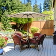 thumbnail image 1 of Patiojoy 10 ft Patio Market Umbrella w/Solar Powered LED Light Beige, 1 of 9