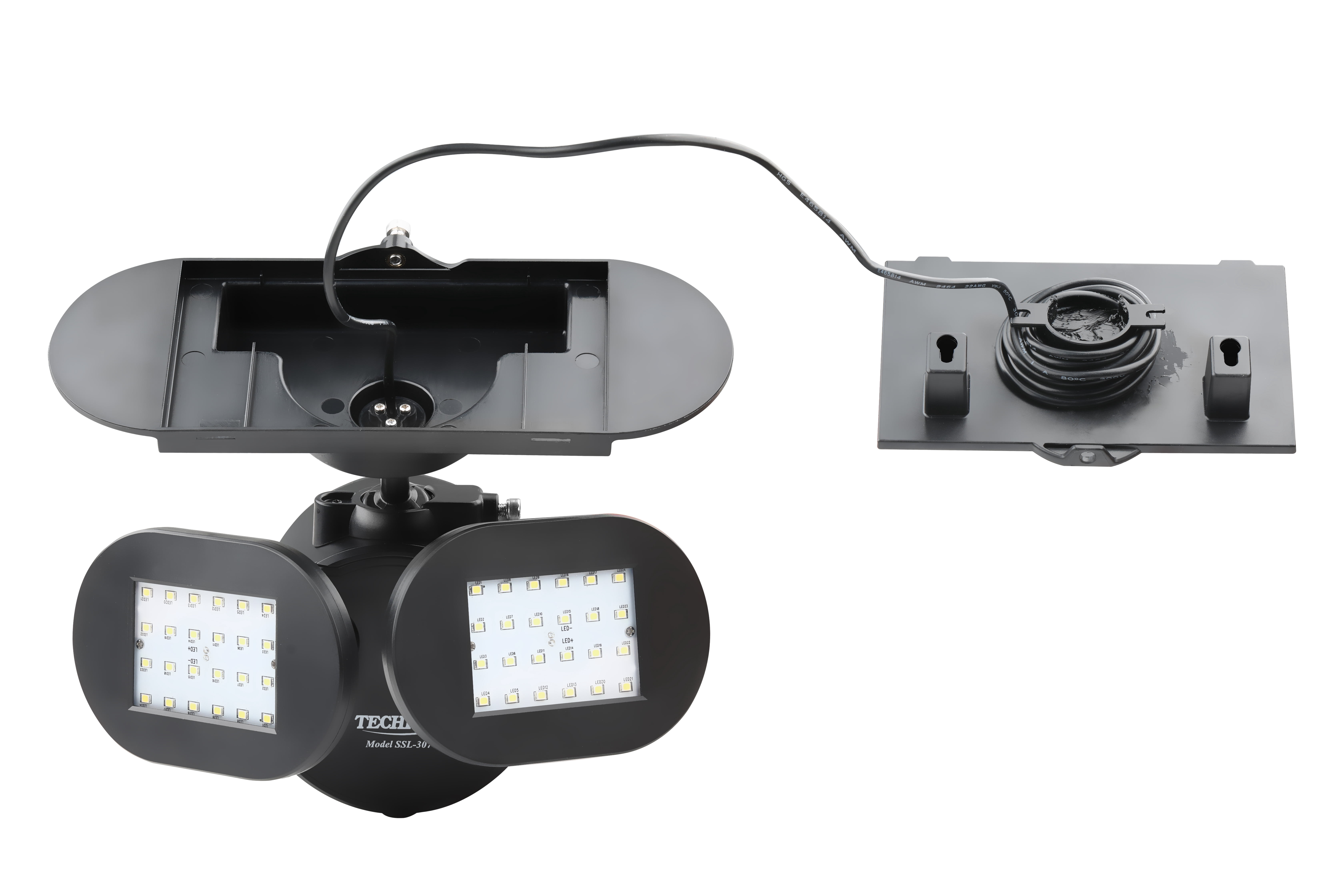 Techko Solar Security Light - Twin Light (with Removable Panel)